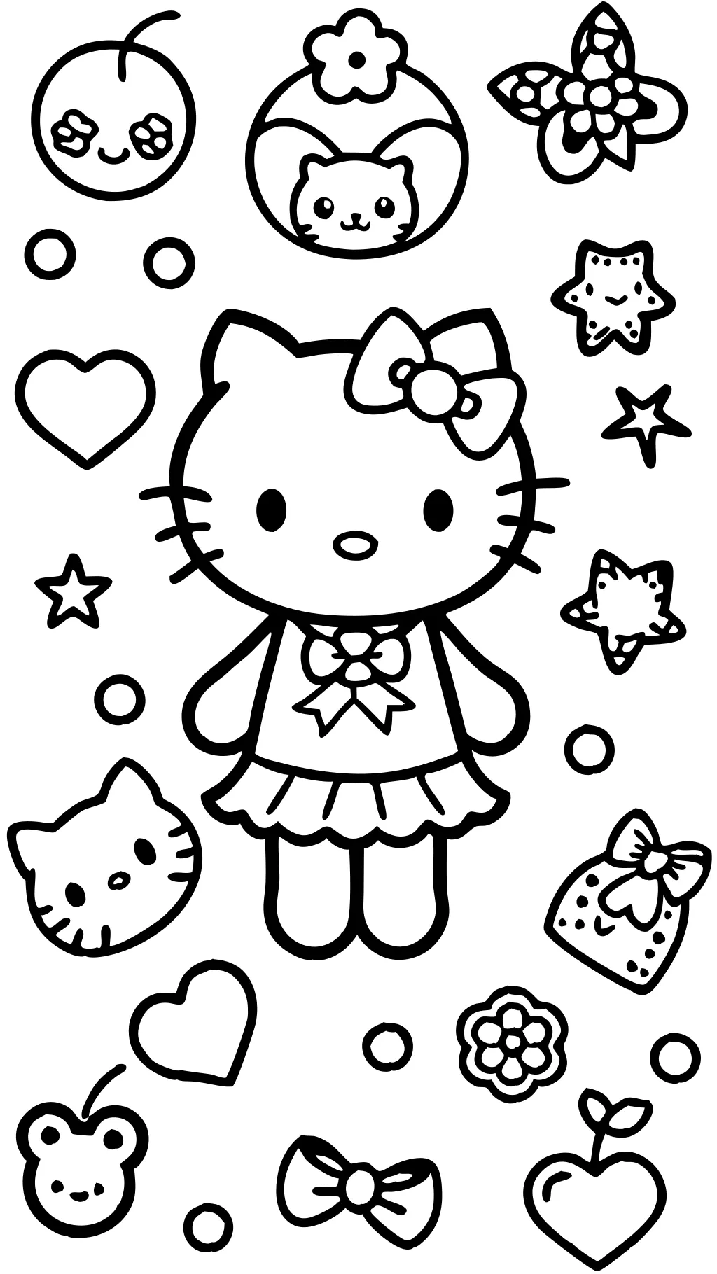 páginas de hello kitty para colorear